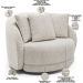 Poltrona Decorativa Para Sala de Estar Base Giratória Witta M03 Bouclê Branco - Lyam Decor