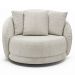Poltrona Decorativa Para Sala de Estar Base Giratória Witta M03 Bouclê Branco - Lyam Decor