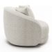 Poltrona Decorativa Para Sala de Estar Base Giratória Witta M03 Bouclê Branco - Lyam Decor