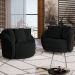 Poltrona Decorativa Para Sala de Estar Base Giratória Witta M03 Bouclê Preto - Lyam Decor