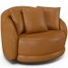 Poltrona Decorativa Para Sala de Estar Base Giratória Witta M03 Couríssimo Whisky - Lyam Decor