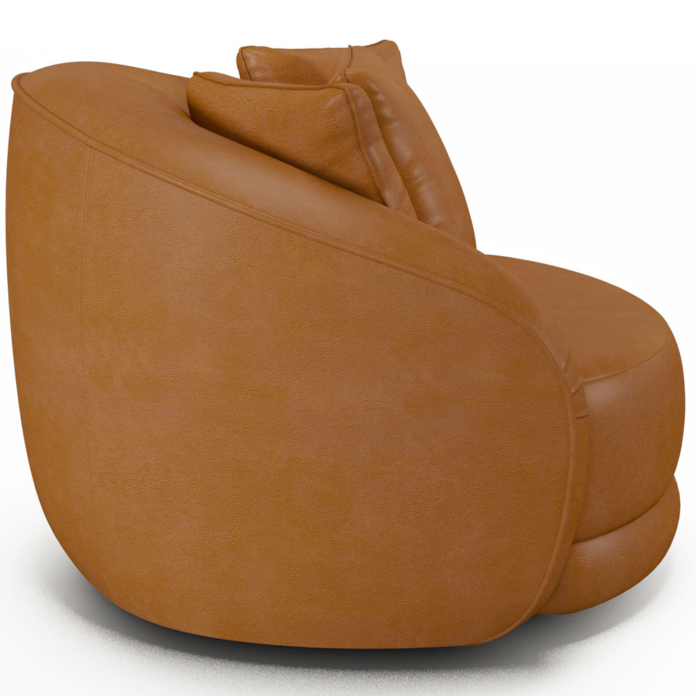 Poltrona Decorativa Para Sala de Estar Base Giratória Witta M03 Couríssimo Whisky - Lyam Decor