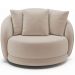 Poltrona Decorativa Para Sala de Estar Base Giratória Witta M03 Veludo Bege - Lyam Decor