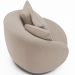 Poltrona Decorativa Para Sala de Estar Base Giratória Witta M03 Veludo Bege - Lyam Decor