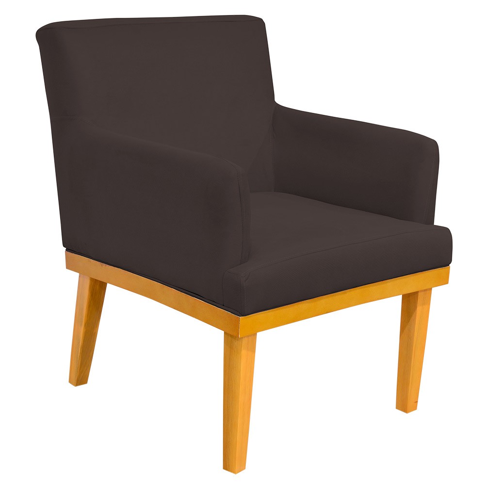 Poltrona Decorativa Para Sala de Estar Base Mel Beatriz W01 Corano Marrom - Lyam Decor