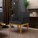 Poltrona Decorativa Para Sala de Estar Base Mel Beatriz W01 Linho Chumbo - Lyam Decor