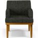 Poltrona Decorativa Para Sala de Estar Base Mel Beatriz W01 Linho Chumbo - Lyam Decor