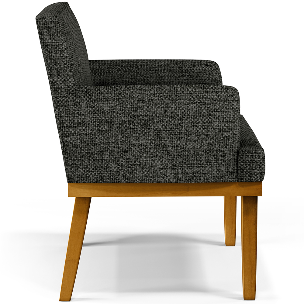 Poltrona Decorativa Para Sala de Estar Base Mel Beatriz W01 Linho Chumbo - Lyam Decor