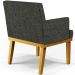 Poltrona Decorativa Para Sala de Estar Base Mel Beatriz W01 Linho Chumbo - Lyam Decor