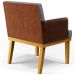 Poltrona Decorativa Para Sala de Estar Beatriz W01 Linho Cinza Escuro Couríssimo Camel  - Lyam Decor
