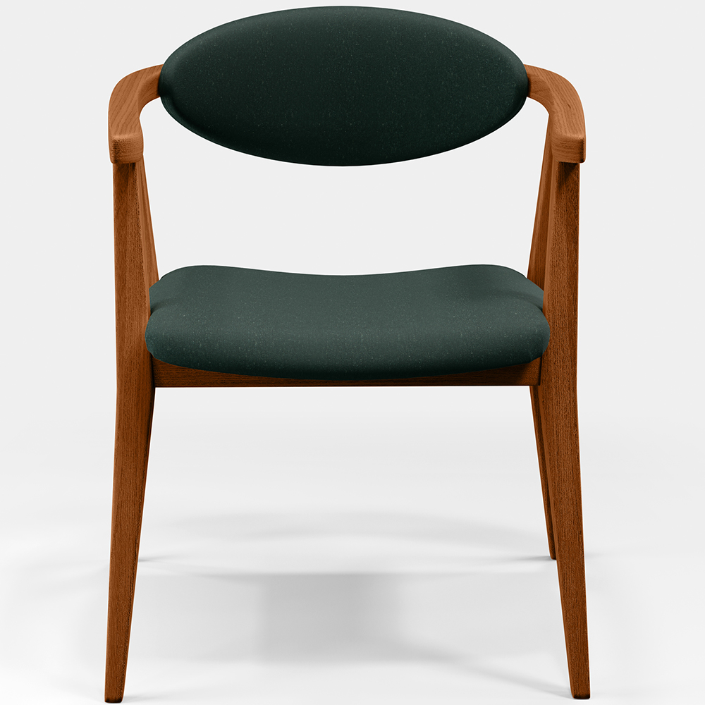 Poltrona Decorativa Para Sala de Estar Cecília B04 Linho Verde Musgo - Lyam Decor