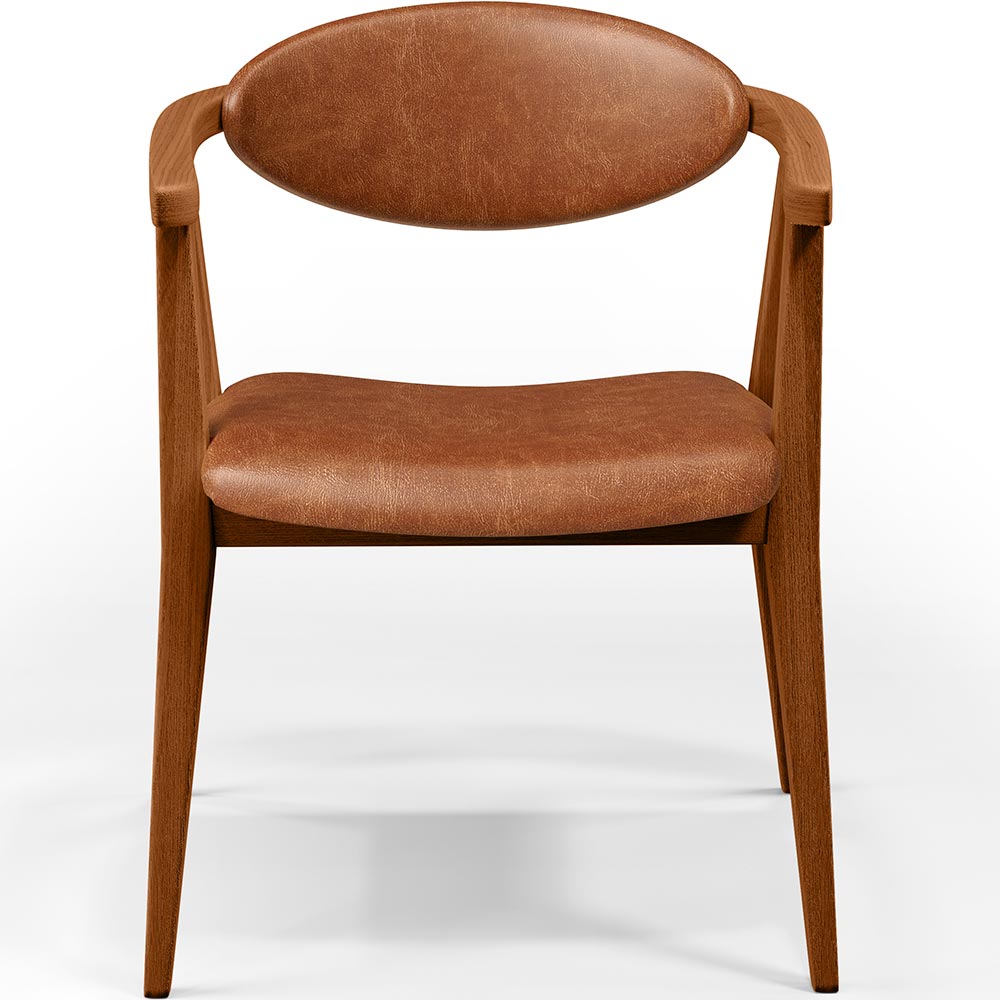Poltrona Decorativa Para Sala de Estar Cecília L02 Couríssimo Camel - Lyam Decor