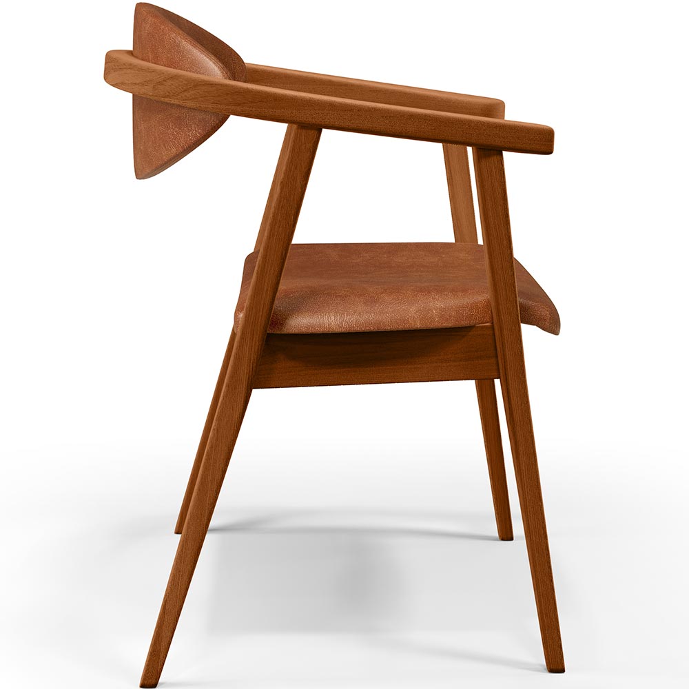 Poltrona Decorativa Para Sala de Estar Cecília L02 Couríssimo Camel - Lyam Decor