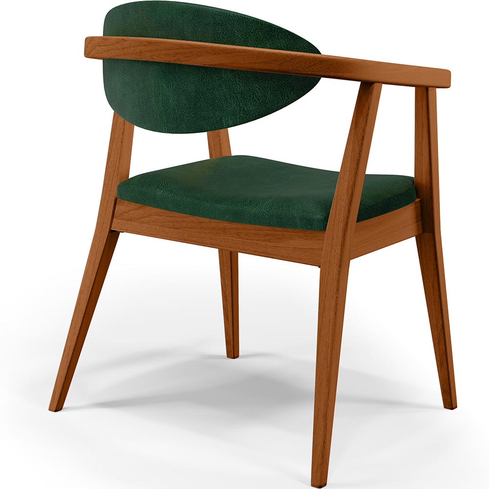 Poltrona Decorativa Para Sala de Estar Cecília L02 Facto Verde Musgo - Lyam Decor