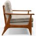 Poltrona Decorativa Para Sala de Estar Encosto Ripado Emília B04 Linho Cru - Lyam Decor