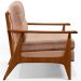 Poltrona Decorativa Para Sala de Estar Encosto Ripado Emília B04 Linho Rosê - Lyam Decor