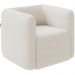 Poltrona Decorativa Para Sala de Estar Fixa Living Peônia K01 Bouclê Creme - Lyam Decor