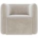Poltrona Decorativa Para Sala de Estar Fixa Living Peônia K01 Veludo Bege - Lyam Decor