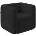 Poltrona Decorativa Para Sala de Estar Fixa Living Peônia K01 Veludo Preto - Lyam Decor