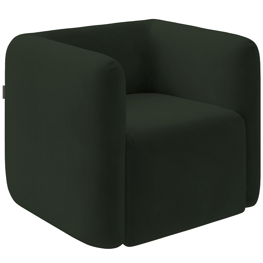 Poltrona Decorativa Para Sala de Estar Fixa Living Peônia K01 Veludo Verde - Lyam Decor