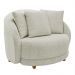Poltrona Decorativa Para Sala de Estar Fixa Pés Madeira Witta M03 Bouclê Bege Claro - Lyam Decor