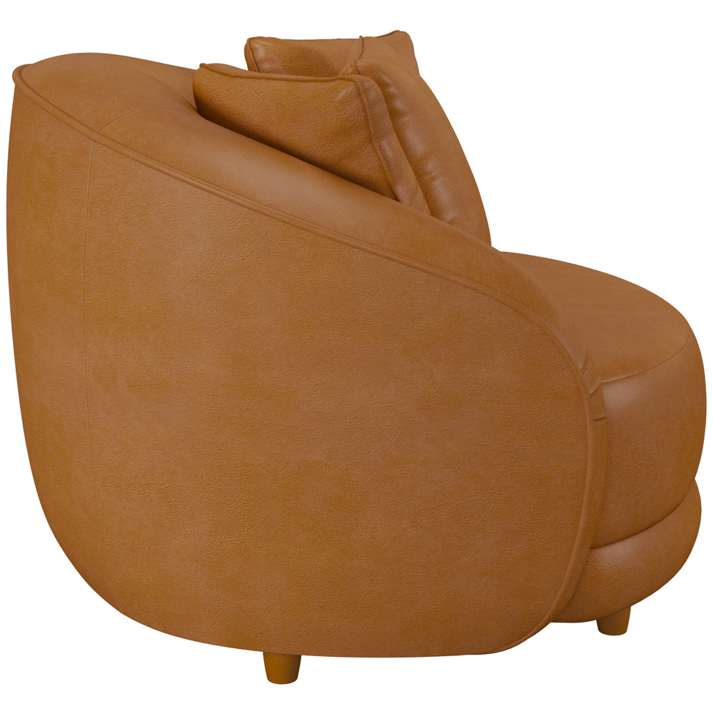 Poltrona Decorativa Para Sala de Estar Fixa Pés Madeira Witta M03 Couríssimo Whisky - Lyam Decor