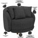Poltrona Decorativa Para Sala de Estar Fixa Pés Madeira Witta M03 Linho Chumbo - Lyam Decor