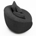 Poltrona Decorativa Para Sala de Estar Fixa Pés Madeira Witta M03 Linho Chumbo - Lyam Decor