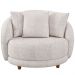 Poltrona Decorativa Para Sala de Estar Fixa Witta M03 Couríssimo Whisky Linho Bege - Lyam Decor