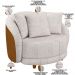 Poltrona Decorativa Para Sala de Estar Fixa Witta M03 Couríssimo Whisky Linho Bege - Lyam Decor