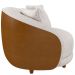 Poltrona Decorativa Para Sala de Estar Fixa Witta M03 Couríssimo Whisky Linho Bege - Lyam Decor