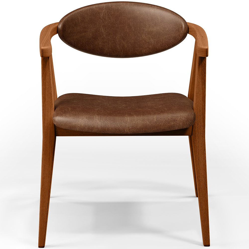 Poltrona Decorativa Para Sala de Estar Jantar Cecília L02 Couríssimo Marrom - Lyam Decor