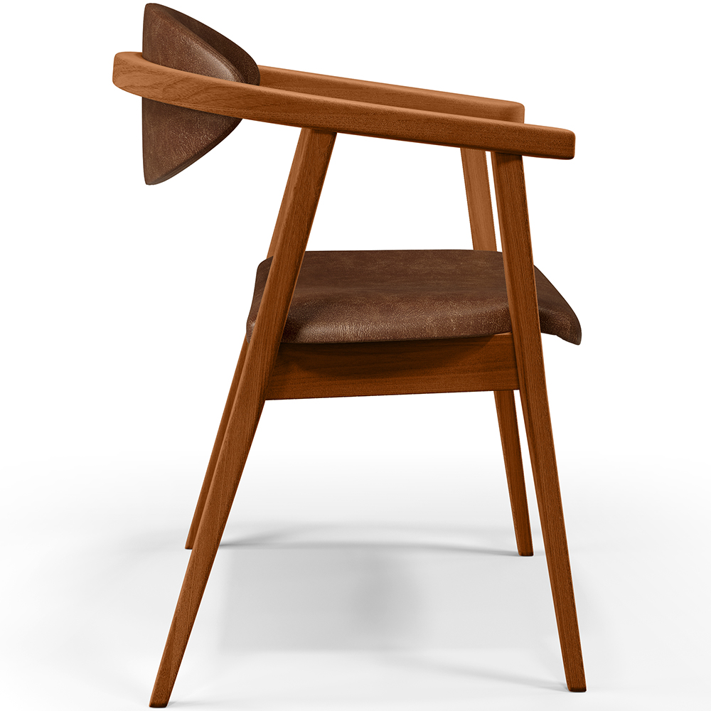 Poltrona Decorativa Para Sala de Estar Jantar Cecília L02 Couríssimo Marrom - Lyam Decor