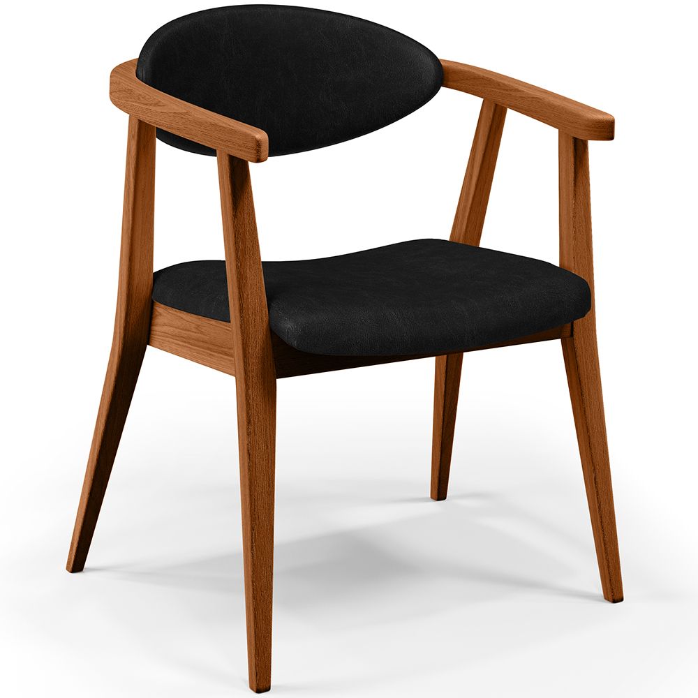 Poltrona Decorativa Para Sala de Estar Jantar Cecília L02 Couríssimo Preto - Lyam Decor