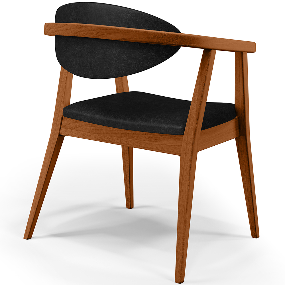 Poltrona Decorativa Para Sala de Estar Jantar Cecília L02 Couríssimo Preto - Lyam Decor