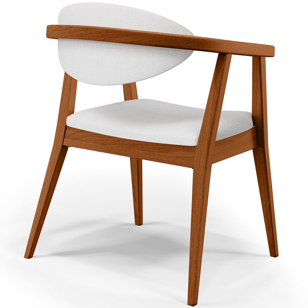 Poltrona Decorativa Para Sala de Estar Jantar Cecília L02 Facto Branco - Lyam Decor