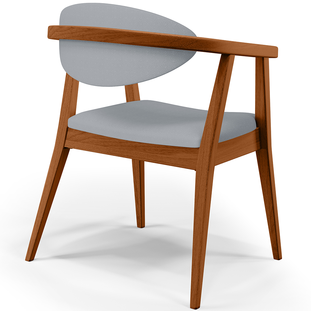 Poltrona Decorativa Para Sala de Estar Jantar Cecília L02 Facto Cinza - Lyam Decor