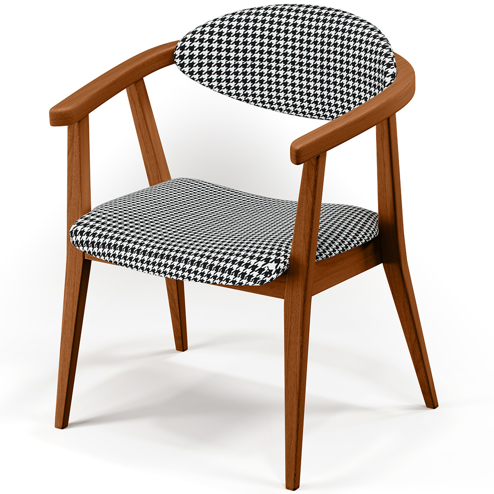 Poltrona Decorativa Para Sala de Estar Jantar Cecília L02 Pied Poule - Lyam Decor