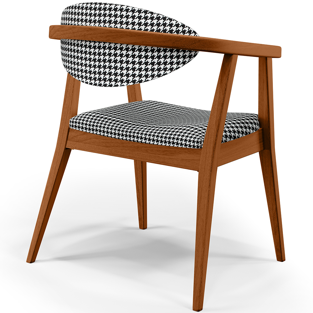 Poltrona Decorativa Para Sala de Estar Jantar Cecília L02 Pied Poule - Lyam Decor