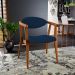 Poltrona Decorativa Para Sala de Estar Jantar Cecília L02 Suede Azul Marinho - Lyam Decor