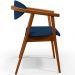 Poltrona Decorativa Para Sala de Estar Jantar Cecília L02 Suede Azul Marinho - Lyam Decor