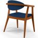 Poltrona Decorativa Para Sala de Estar Jantar Cecília L02 Suede Azul Marinho - Lyam Decor
