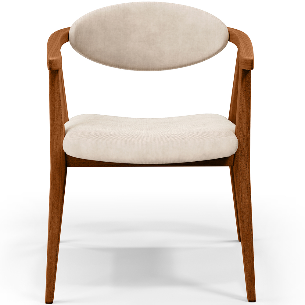 Poltrona Decorativa Para Sala de Estar Jantar Cecília L02 Suede Bege - Lyam Decor