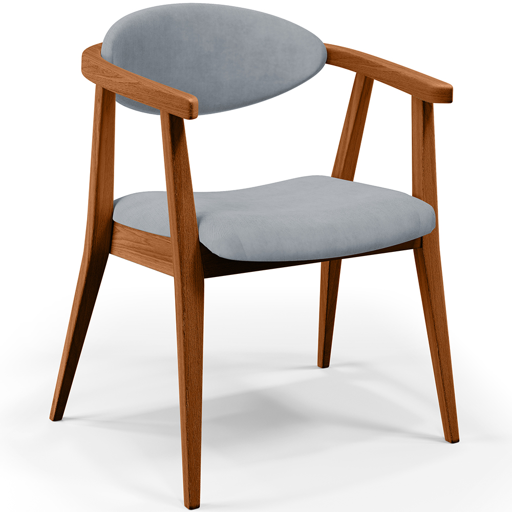 Poltrona Decorativa Para Sala de Estar Jantar Cecília L02 Suede Cinza - Lyam Decor