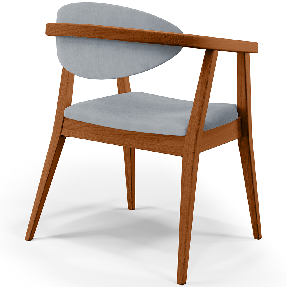 Poltrona Decorativa Para Sala de Estar Jantar Cecília L02 Suede Cinza - Lyam Decor