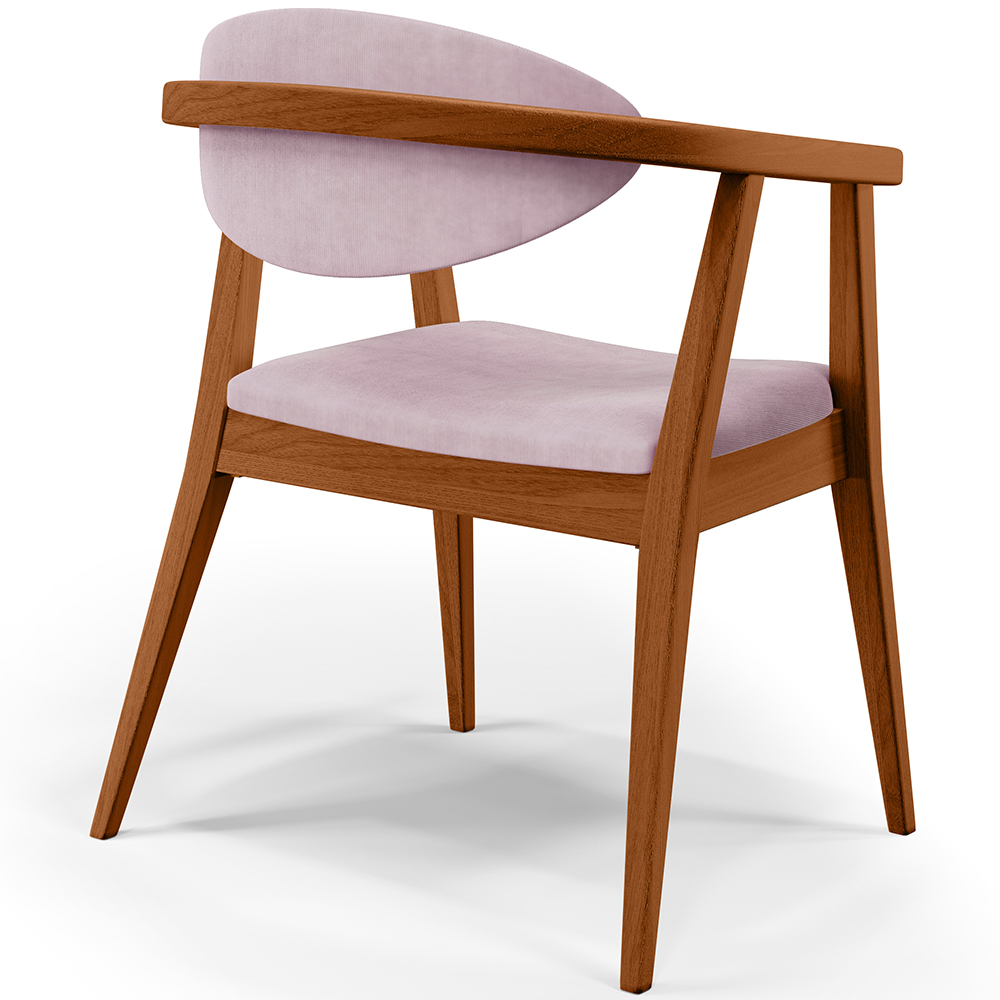Poltrona Decorativa Para Sala de Estar Jantar Cecília L02 Suede Rosê - Lyam Decor