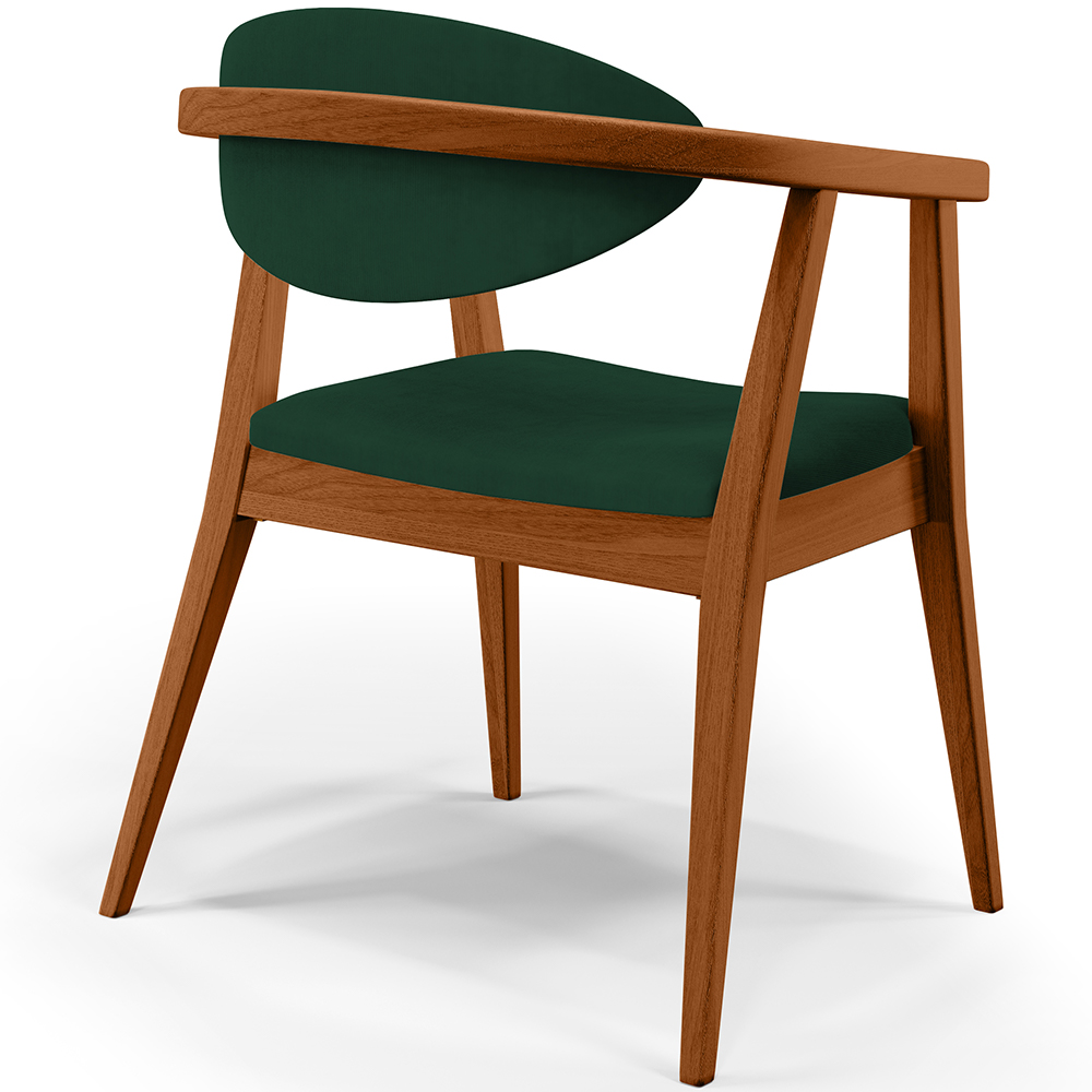 Poltrona Decorativa Para Sala de Estar Jantar Cecília L02 Suede Verde Musgo - Lyam Decor