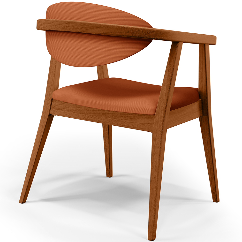 Poltrona Decorativa Para Sala de Estar Jantar Cecília L02 Tecido Terracota - Lyam Decor