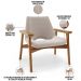Poltrona Decorativa Para Sala de Estar Living Base Madeira Becker L02 Bouclê Creme - Lyam Decor