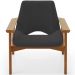 Poltrona Decorativa Para Sala de Estar Living Base Madeira Becker L02 Bouclê Preto - Lyam Decor
